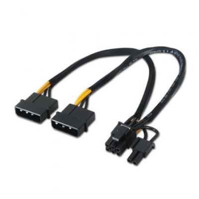 Cable Alimentación Tarjeta Gráfica Aisens A131-0165/ 2x Molex Macho - Molex 6+2 PIN Macho/ Hasta 54W/ 20cm | Alimentación y Dato