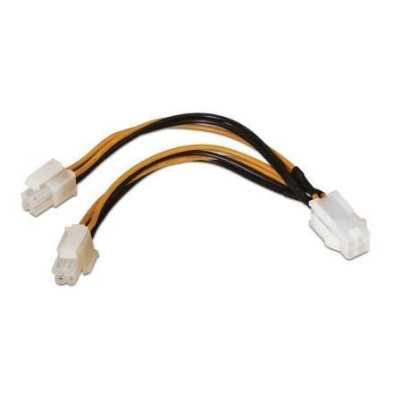 Cable Alimentación para Microprocesador Aisens A131-0166/ Molex 4+4 PIN Macho - Molex 4 PIN Hembra/ Hasta 54W/ 15cm | Alimentaci