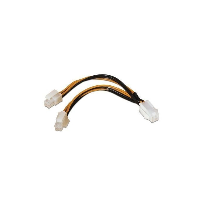 Cable Alimentación para Microprocesador Aisens A131-0166/ Molex 4+4 PIN Macho - Molex 4 PIN Hembra/ Hasta 54W/ 15cm | Alimentaci