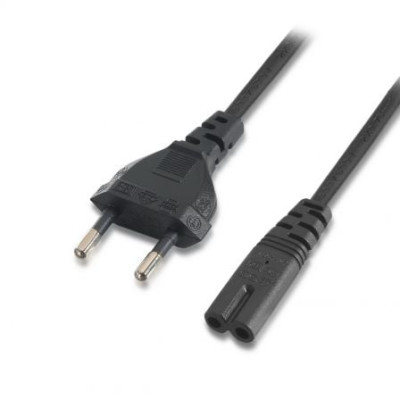 Cable Alimentación Forma 8 Aisens A132-0173/ CEE7/16 Macho - C7 Hembra/ Hasta 1500W/ 1.5m/ Negro | Alimentación y Datos