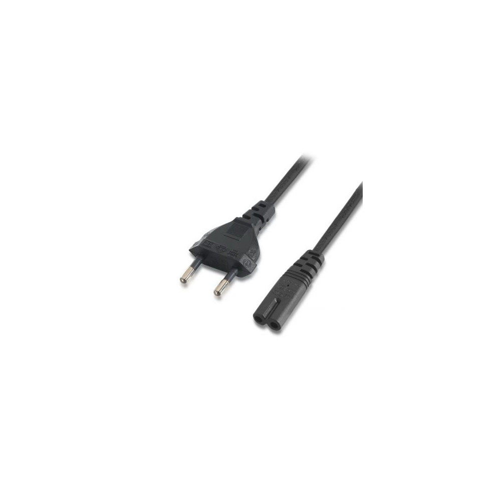 Cable Alimentación Forma 8 Aisens A132-0173/ CEE7/16 Macho - C7 Hembra/ Hasta 1500W/ 1.5m/ Negro | Alimentación y Datos