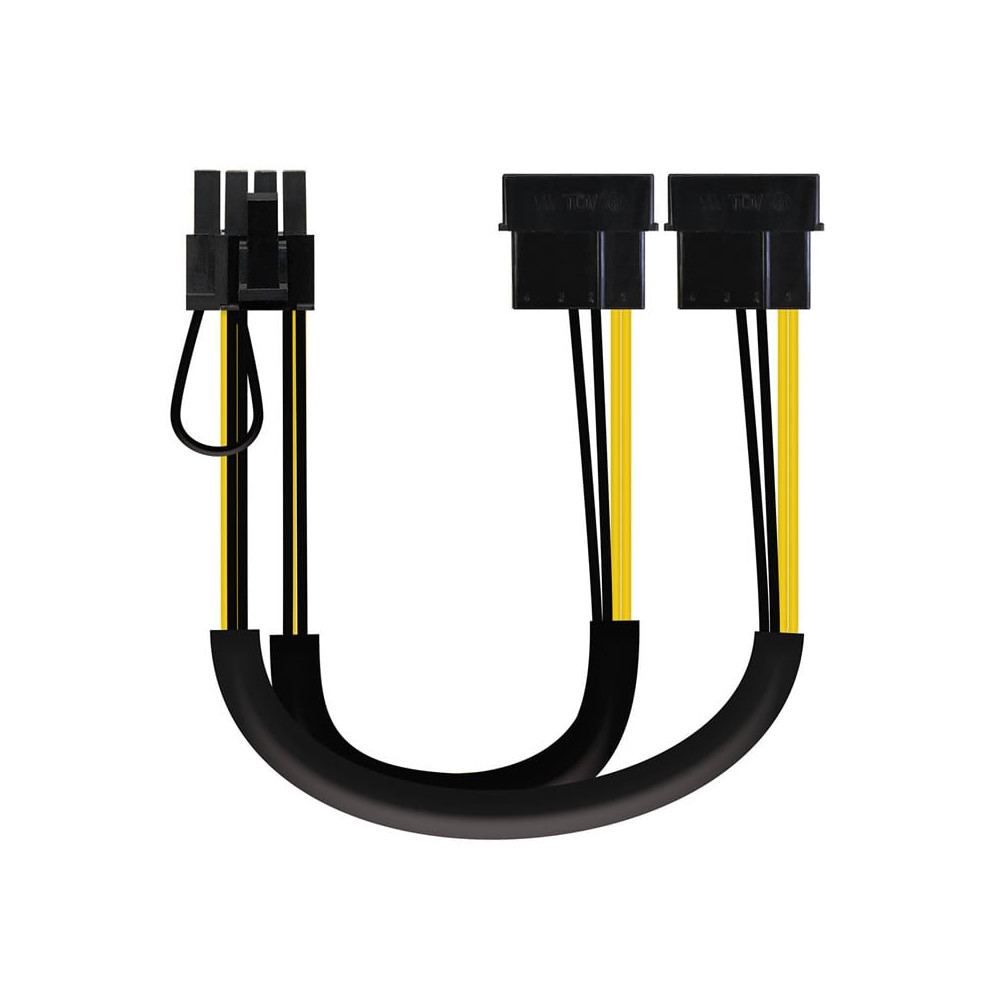 Cable de Alimentación Tarjeta Gráfica Nanocable 10.19.1201/ 2x Molex Macho - 6+2 PIN Macho/ 20cm | Alimentación y Datos