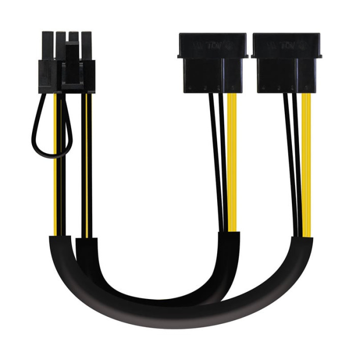 Cable de Alimentación Tarjeta Gráfica Nanocable 10.19.1201/ 2x Molex Macho - 6+2 PIN Macho/ 20cm | Alimentación y Datos