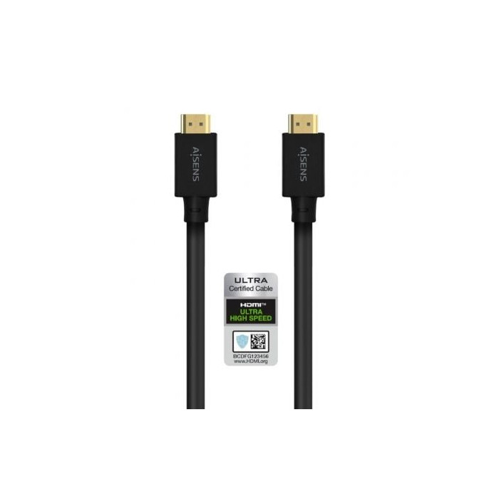 Cable HDMI 2.1 8K Aisens A150-0680/ HDMI Macho - HDMI Macho/ 5m/ Certificado/ Negro | HDMI