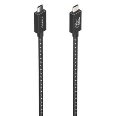 Cable USB 4.0 Tipo-C Aisens A156-0867/ USB Tipo-C Macho - USB Tipo-C Macho/ Hasta 240W/ 40Gbps/ 1m/ Gris | USB-C