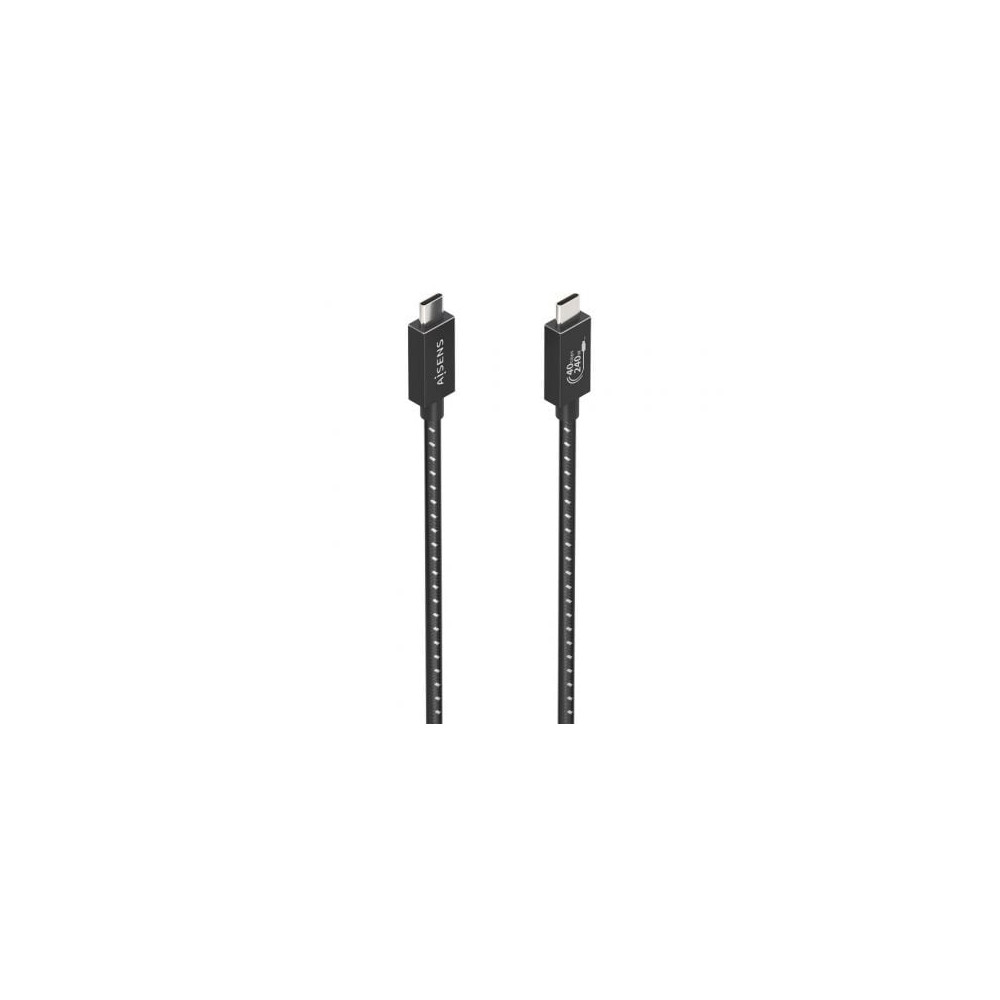 Cable USB 4.0 Tipo-C Aisens A156-0867/ USB Tipo-C Macho - USB Tipo-C Macho/ Hasta 240W/ 40Gbps/ 1m/ Gris | USB-C