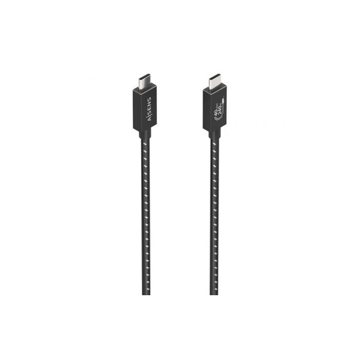 Cable USB 4.0 Tipo-C Aisens A156-0867/ USB Tipo-C Macho - USB Tipo-C Macho/ Hasta 240W/ 40Gbps/ 1m/ Gris | USB-C