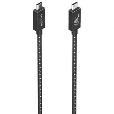 Cable USB 4.0 Tipo-C Aisens A156-0868/ USB Tipo-C Macho - USB Tipo-C Macho/ Hasta 240W/ 40Gbps/ 1.5m/ Gris | USB-C