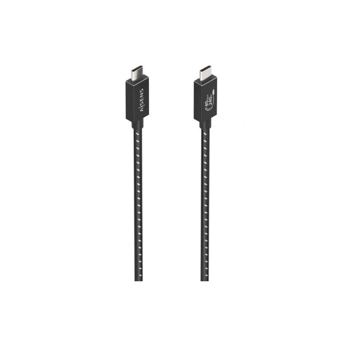 Cable USB 4.0 Tipo-C Aisens A156-0868/ USB Tipo-C Macho - USB Tipo-C Macho/ Hasta 240W/ 40Gbps/ 1.5m/ Gris | USB-C