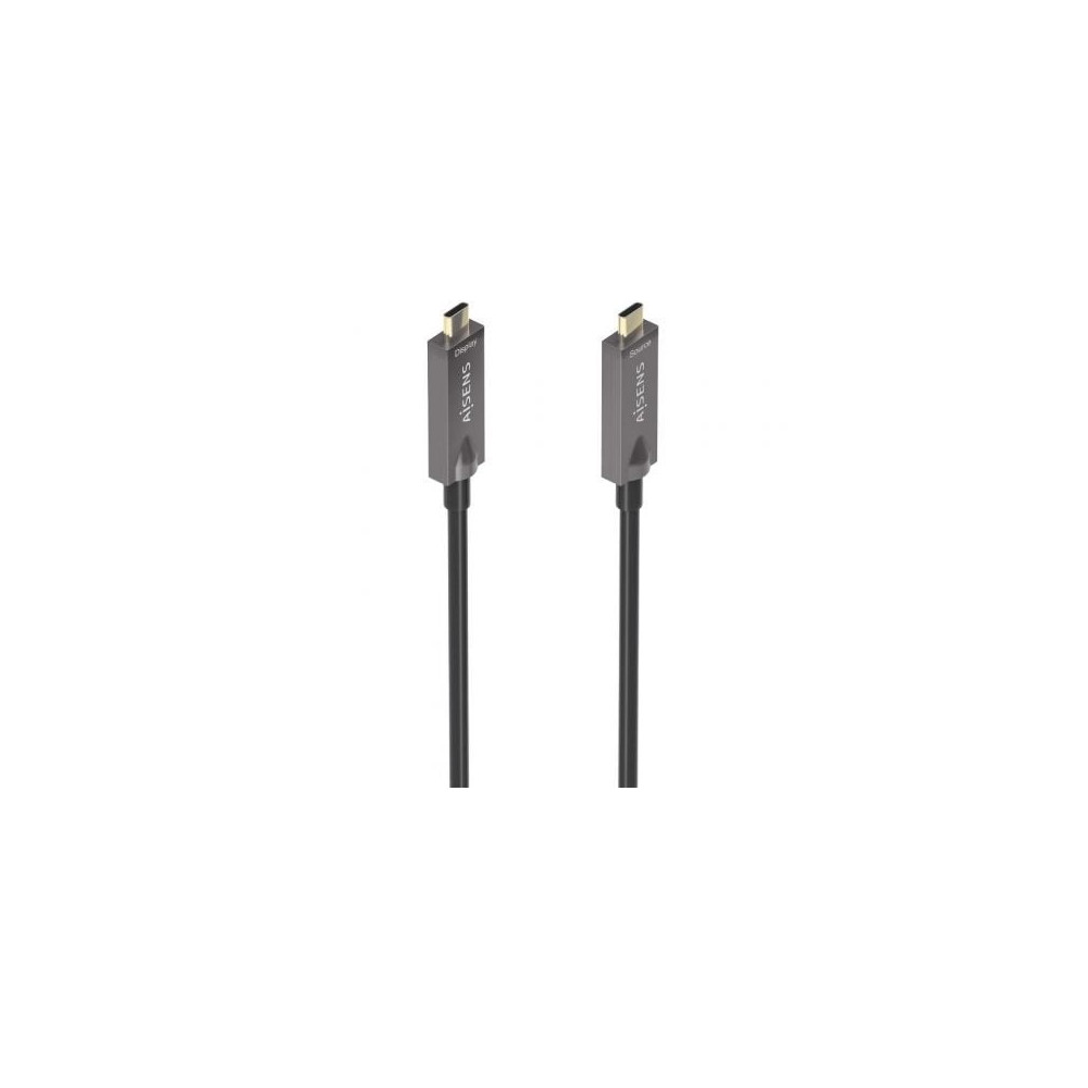 Cable USB 3.1 Tipo-C Aisens AOC A157-0882/ USB Tipo-C Macho - USB Tipo-C Macho/ Hasta 60W/ 10Gbps/ 10m/ Negro | USB-C