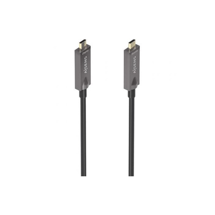 Cable USB 3.1 Tipo-C Aisens AOC A157-0883/ USB Tipo-C Macho - USB Tipo-C Macho/ Hasta 60W/ 10Gbps/ 15m/ Negro | USB-C