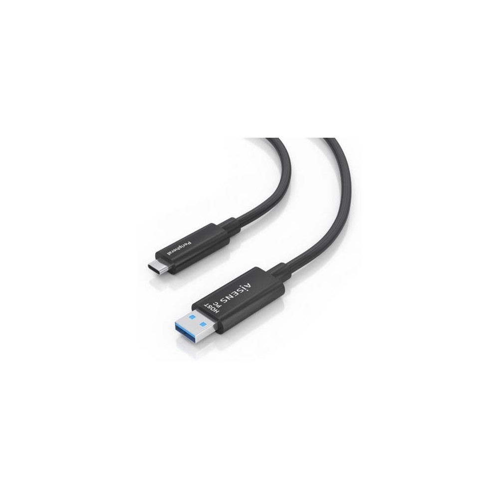 Cable USB 3.2 Tipo-C AOC Aisens A157-0925/ USB Tipo-C Macho - USB Macho/ 10Gbps/ 15m/ Negro | USB