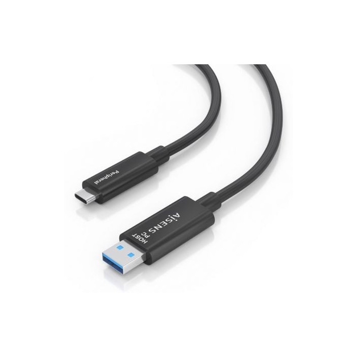 Cable USB 3.2 Tipo-C AOC Aisens A157-0925/ USB Tipo-C Macho - USB Macho/ 10Gbps/ 15m/ Negro | USB