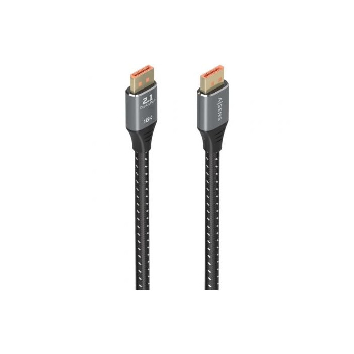 Cable DisplayPort 2.1 16K Aisens A158-0901/ DisplayPort Macho - DisplayPort Macho/ 80Gbps/ 1m/ Negro | VGA/DVI/DisplayPort