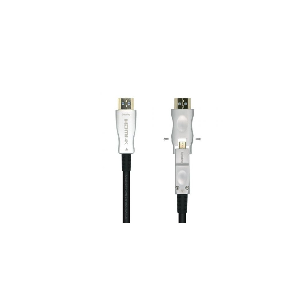 Cable HDMI 2.0 AOC 4K Desmontable Aisens A148-0511/ HDMI Macho / D Macho - HDMI Macho/ 20m/ Negro | HDMI