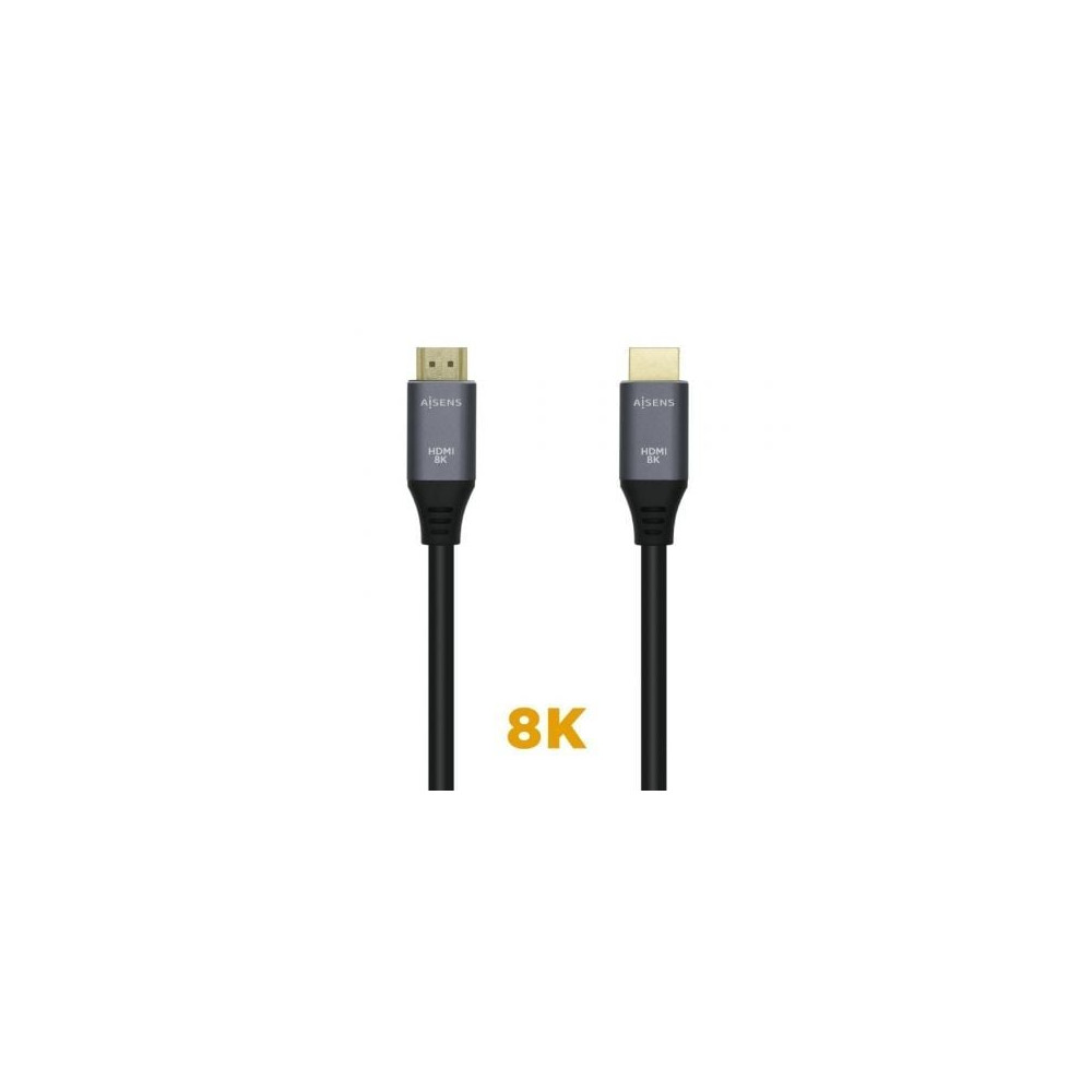 Cable HDMI 2.1 8K Aisens A150-0426/ HDMI Macho - HDMI Macho/ 1m/ Gris Negro | HDMI