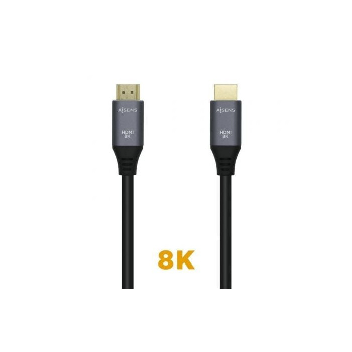 Cable HDMI 2.1 8K Aisens A150-0426/ HDMI Macho - HDMI Macho/ 1m/ Gris Negro | HDMI