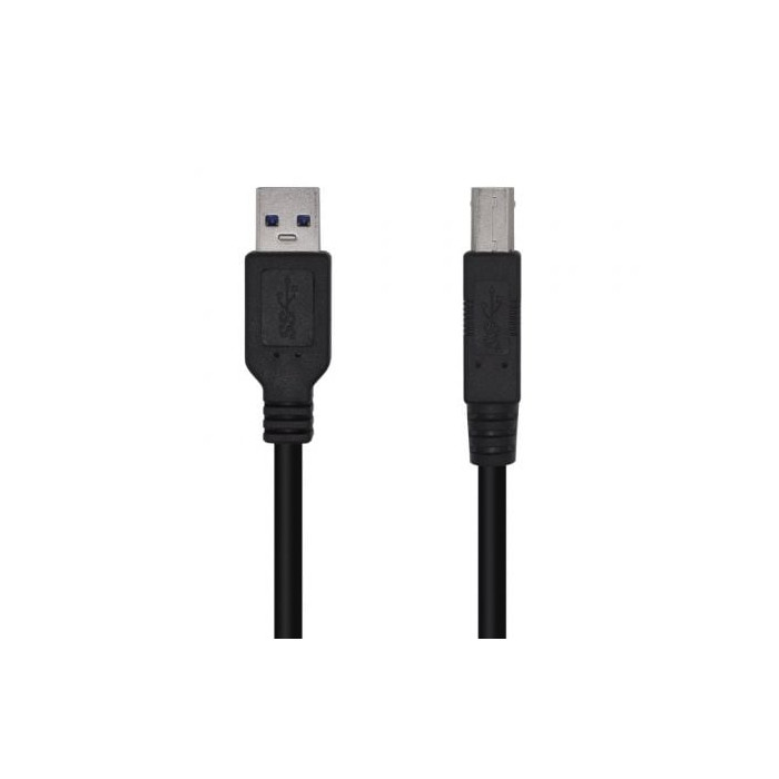 Cable USB 3.0 Impresora Aisens A105-0444/ USB Tipo-B Macho - USB Macho/ 5Gbps/ 2m/ Negro | USB