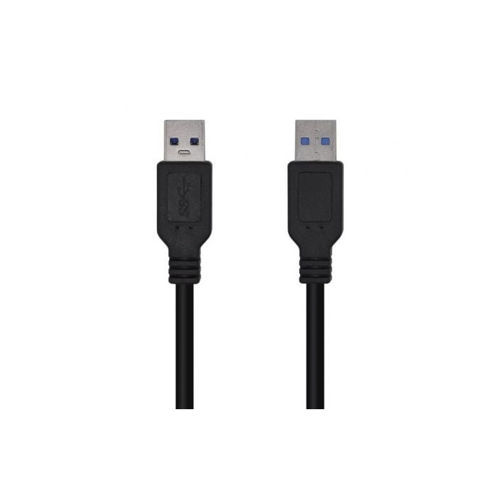 Cable USB 3.0 Aisens A105-0446/ USB Macho - USB Macho/ 1m/ Negro | USB