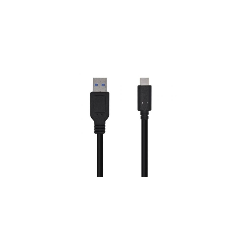 Cable USB 3.1 Tipo-C Aisens A107-0449/ USB Tipo-C Macho - USB Macho/ 50cm/ Negro | USB