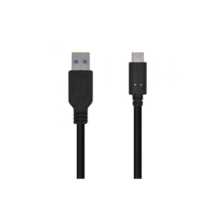 Cable USB 3.1 Tipo-C Aisens A107-0449/ USB Tipo-C Macho - USB Macho/ 50cm/ Negro | USB