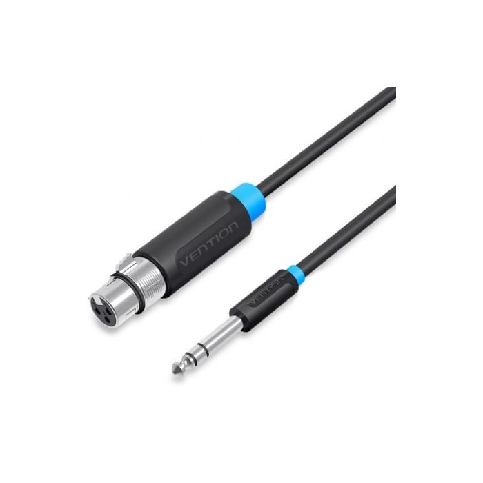Cable Estéreo Vention BBEBH/ Jack 6.5 Macho - XLR Hembra/ 2m/ Negro | Audio