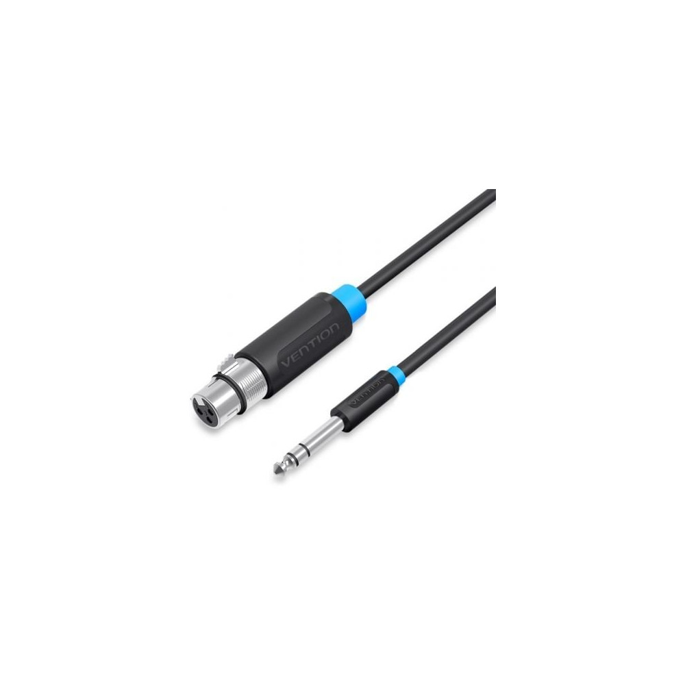 Cable Estéreo Vention BBEBI/ Jack 6.5 Macho - XLR Hembra/ 3m/ Negro | Audio