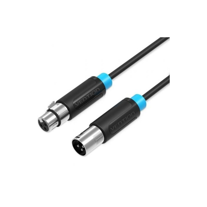 Cable Estéreo Vention BBFBL/ XLR Macho - XLR Hembra/ 10m/ Negro | Audio