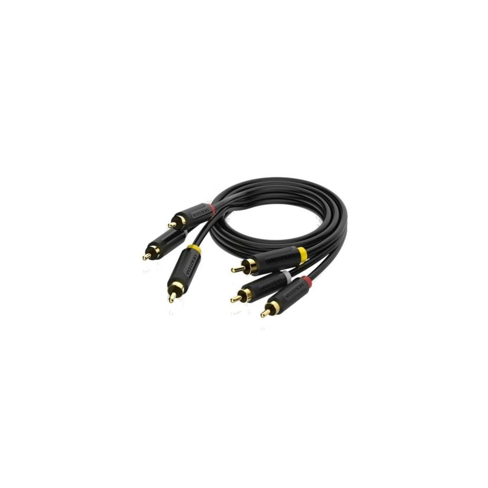 Cable Estéreo Vention BCABH/ 3x RCA Macho - 3x RCA Macho/ 2m/ Negro | Audio