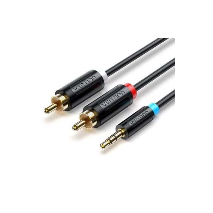 Cable Estéreo Vention BCLBI/ Jack 3.5 Macho - 2x RCA Macho/ 3m/ Negro | Audio