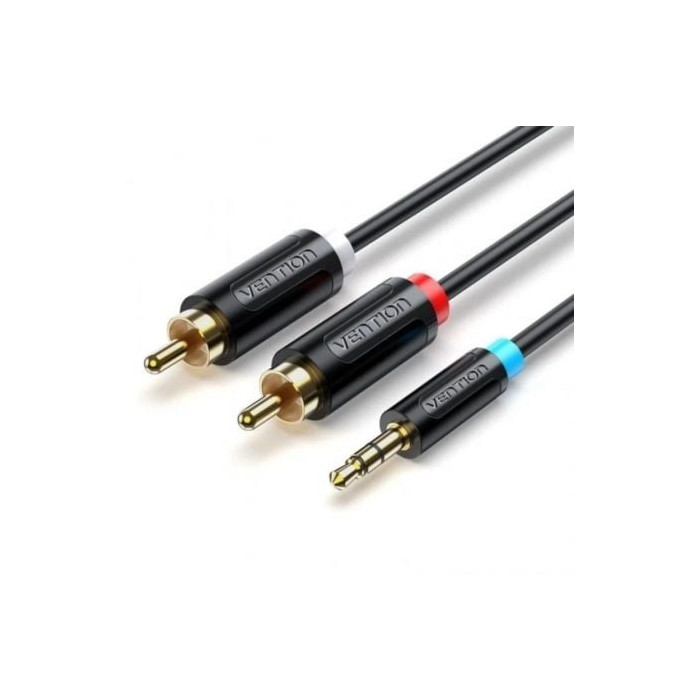 Cable Estéreo Vention BCLBJ/ Jack 3.5 Macho - 2x RCA Macho/ 5m/ Negro | Audio