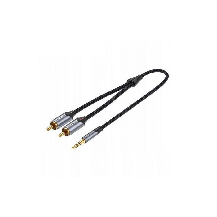 Cable Estéreo Vention BCNBJ/ Jack 3.5 Macho - 2x RCA Macho/ 5m/ Gris | Audio