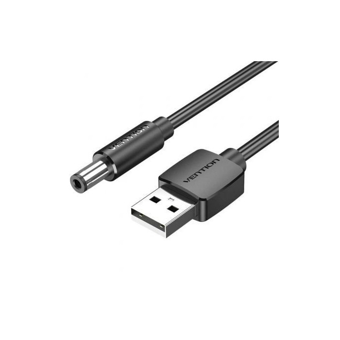 Cable Alimentación Vention CEYBD/ USB-A Macho - DC 5.5mm Macho/ 50cm/ Negro | DC/CA