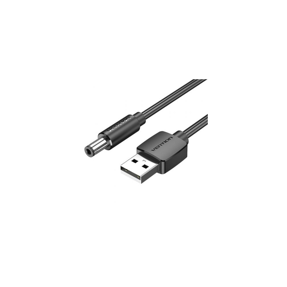 Cable Alimentación Vention CEYBF/ USB-A Macho - DC 5.5mm Macho/ 1m/ Negro | DC/CA