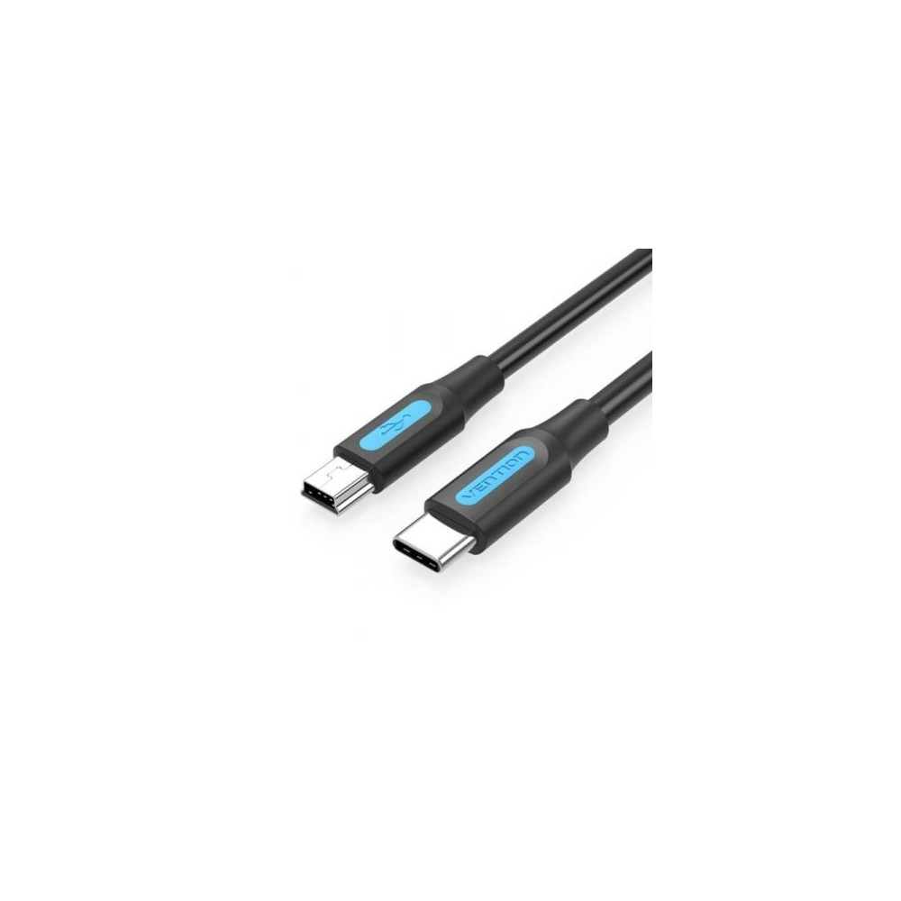 Cable USB 2.0 Tipo-C Vention COWBH/ USB Tipo-C Macho - MiniUSB Macho/ Hasta 10W/ 480Mbps/ 2m/ Negro | USB