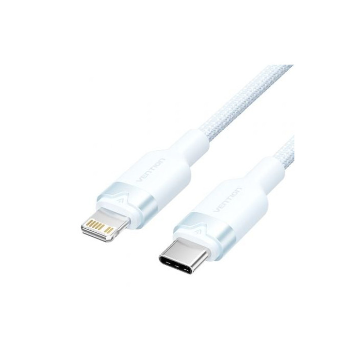 Cable USB Tipo-C Lightning Vention LALSF/ USB Tipo-C Macho - Lightning Macho/ 27W/ 480Mbps/ 1m/ Azul | Lightning