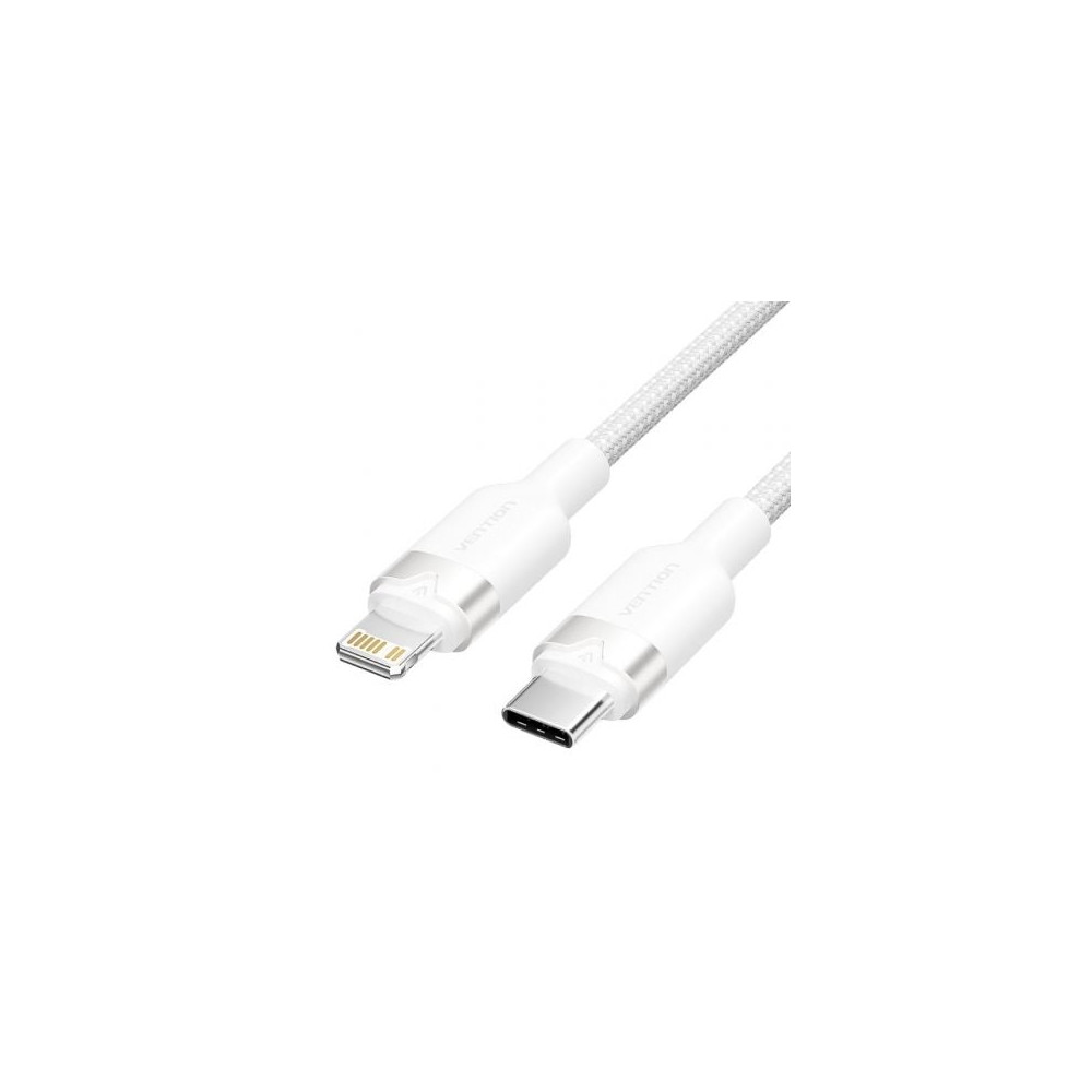 Cable USB Tipo-C Lightning Vention LALWH/ USB Tipo-C Macho - Lightning Macho/ 27W/ 480Mbps/ 2m/ Blanco | Lightning