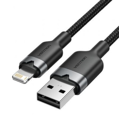Cable USB Lightning Vention LANBF/ USB Macho - Lightning Macho/ 480Mbps/ 1m/ Negro | Lightning