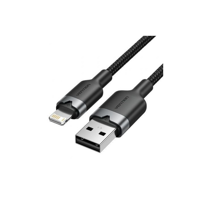 Cable USB Lightning Vention LANBF/ USB Macho - Lightning Macho/ 480Mbps/ 1m/ Negro | Lightning