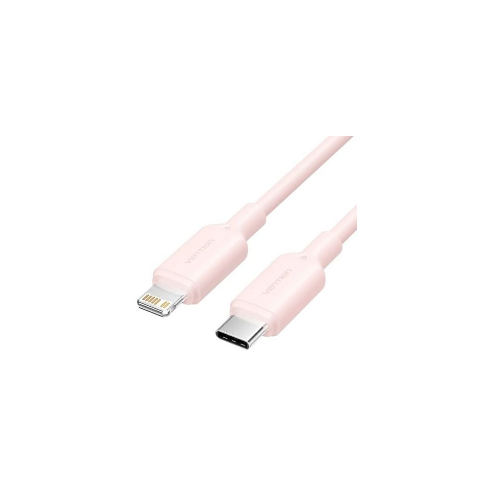 Cable USB 2.0 Tipo-C Lightning Vention LAKPH/ USB Tipo-C Macho - Lightning Macho/ Hasta 27W/ 480Mbps/ 2m/ Rosa | Lightning