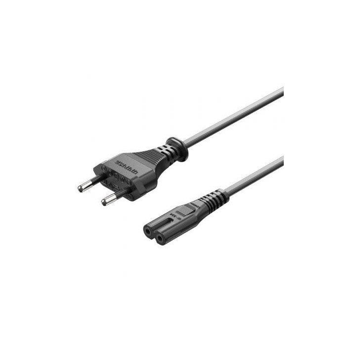 Cable Alimentación Forma 8 Vention ZCLBAC/ CEE7/16 Macho - C7 Hembra/ 1.8m | Alimentación y Datos