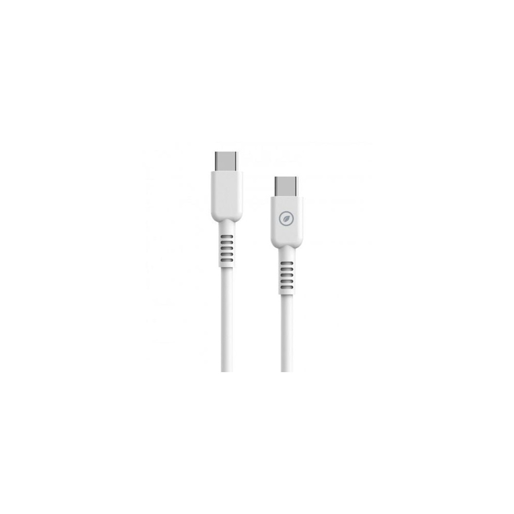 Cable USB 2.0 Tipo-C Muvit For Change MCUSC0008/ USB Tipo-C Macho - USB Tipo-C/ Hasta 60W/ 480Mbps/ 1.2m/ Blanco | USB-C