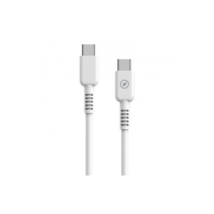 Cable USB 2.0 Tipo-C Muvit For Change MCUSC0008/ USB Tipo-C Macho - USB Tipo-C/ Hasta 60W/ 480Mbps/ 1.2m/ Blanco | USB-C