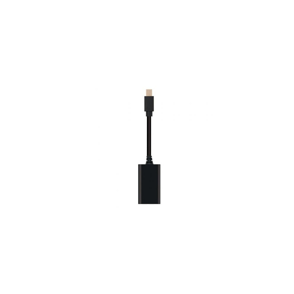 Conversor Nanocable 10.16.0102/ Mini DisplayPort Macho - HDMI Hembra/ 15cm/ Negro | VGA/DVI/DisplayPort