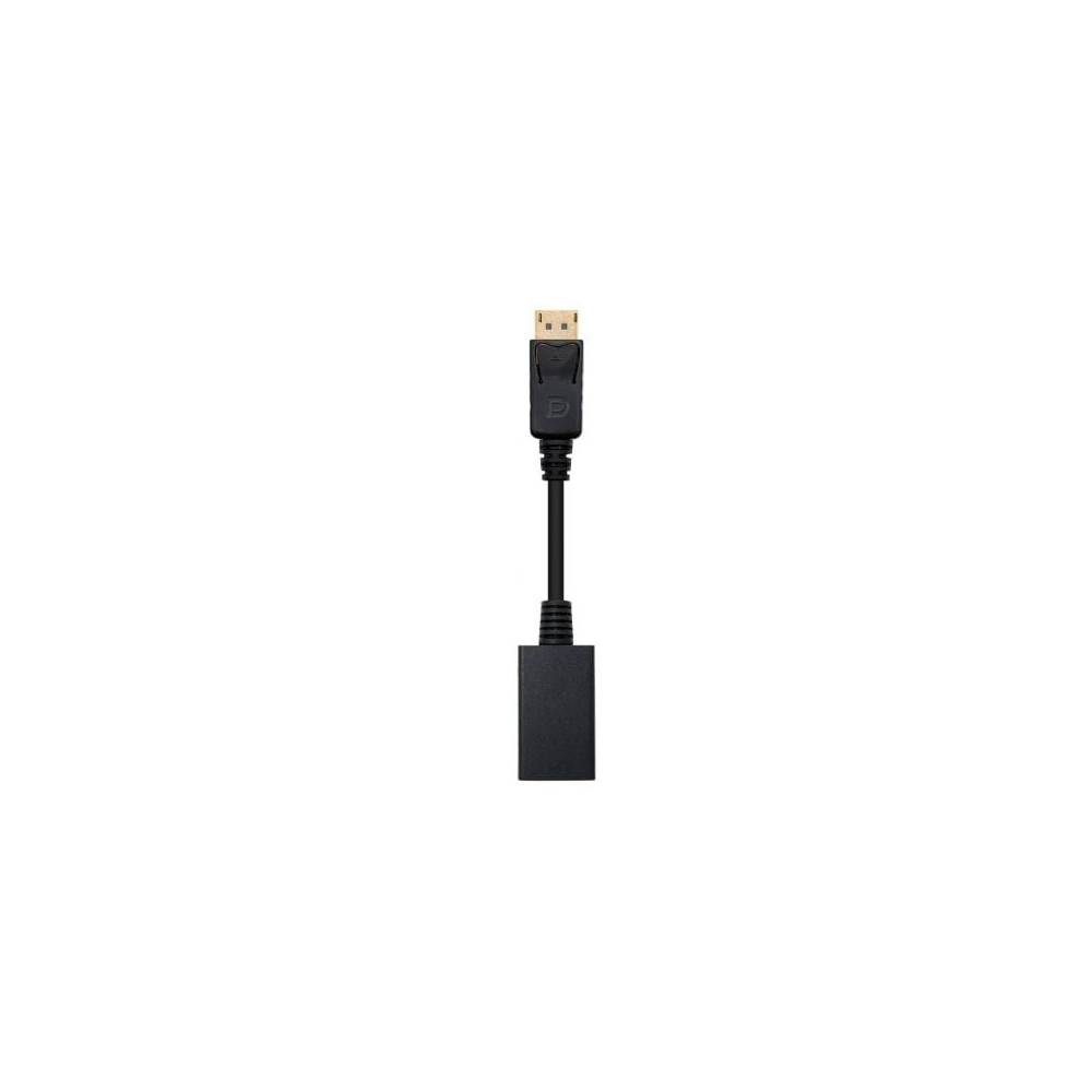 Conversor Nanocable 10.16.0502/ DisplayPort Macho - HDMI Hembra/ 15cm/ Negro | VGA/DVI/DisplayPort