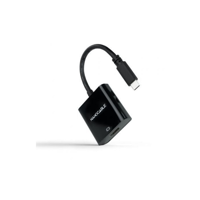 Conversor Nanocable 10.16.4102-BK/ USB Tipo-C Macho - HDMI Hembra/ 15cm/ Negro | HDMI