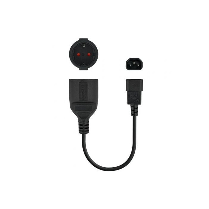 Adaptador Alimentación Nanocable 10.22.0902/ C14 Macho - CEE7 Hembra/ 50cm/ Negro | Alimentación y Datos