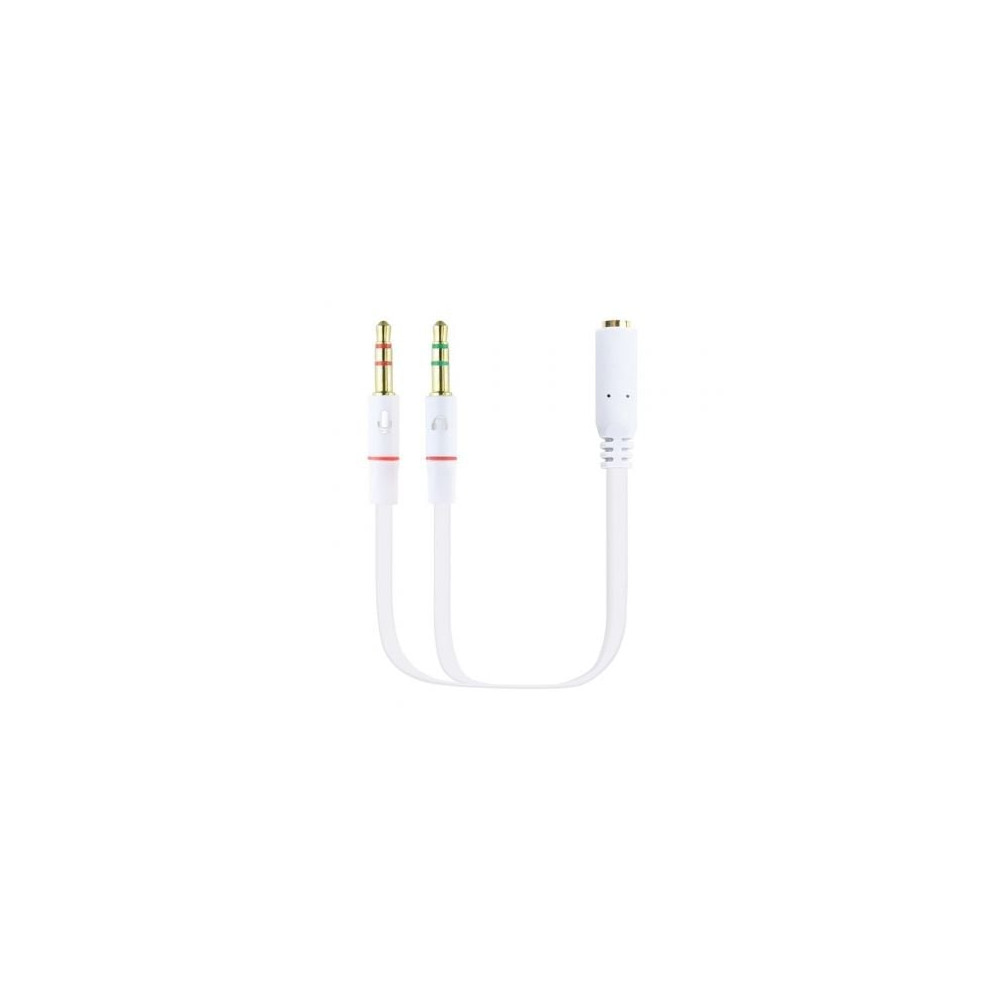 Cable Estéreo Nanocable 10.24.1203/ Jack 3.5 Hembra - 2x Jack 3.5 Macho/ 20cm/ Blanco | Audio