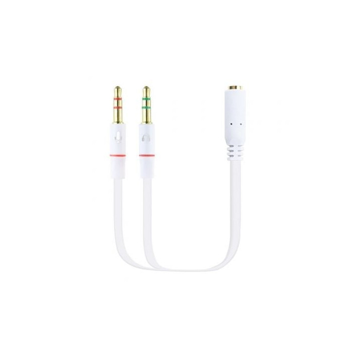 Cable Estéreo Nanocable 10.24.1203/ Jack 3.5 Hembra - 2x Jack 3.5 Macho/ 20cm/ Blanco | Audio