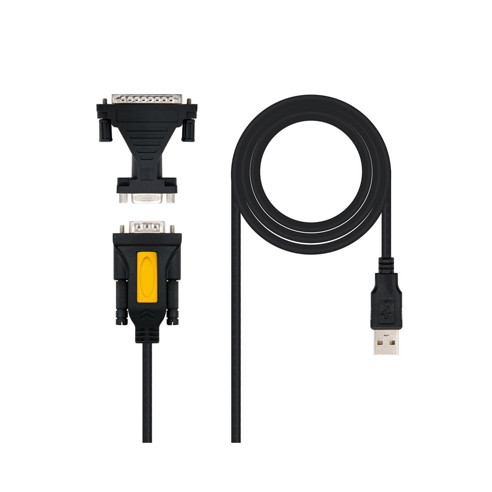 Cable Conversor impresora Nanocable 10.03.0002/ USB Macho - DB9 Macho/ DB25 Macho | Impresoras